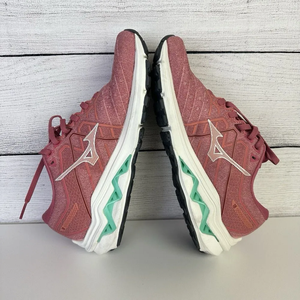 Mizuno Wave Inspire 18 Pink Rosette Snow White Running Shoes Women's Size 7.5 US - Image 8