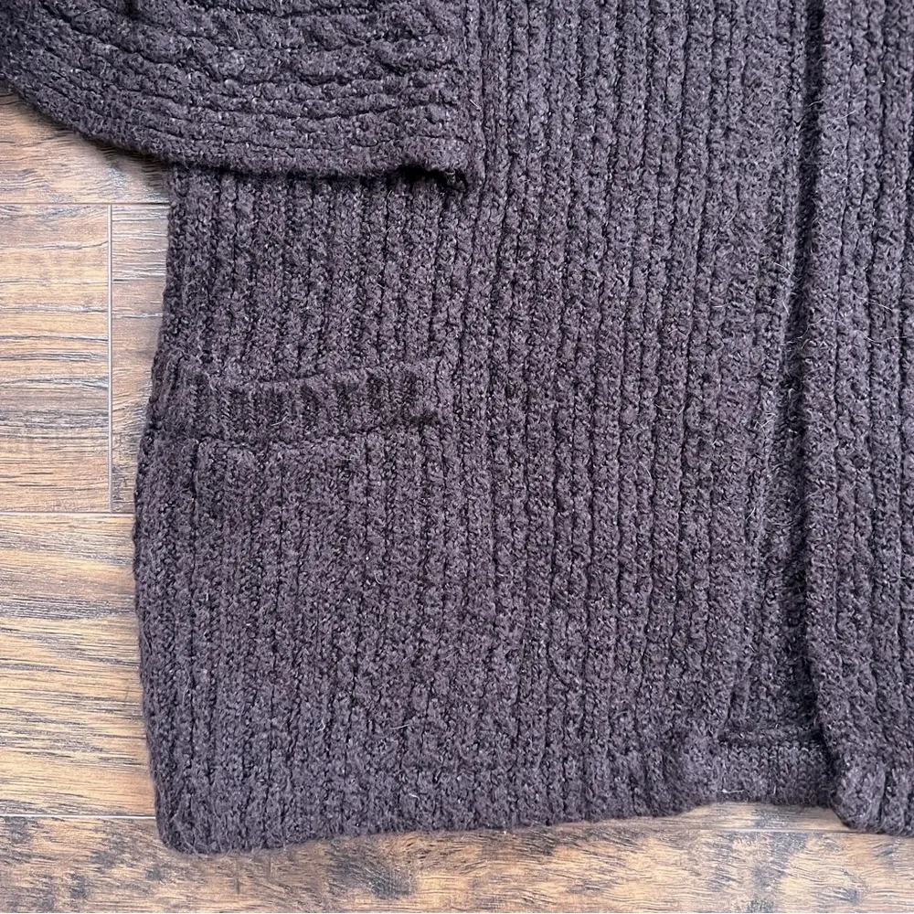 CAbi • Repose Cape #3702 cardigan sweater open Ganache brown chunky knit - Image 7