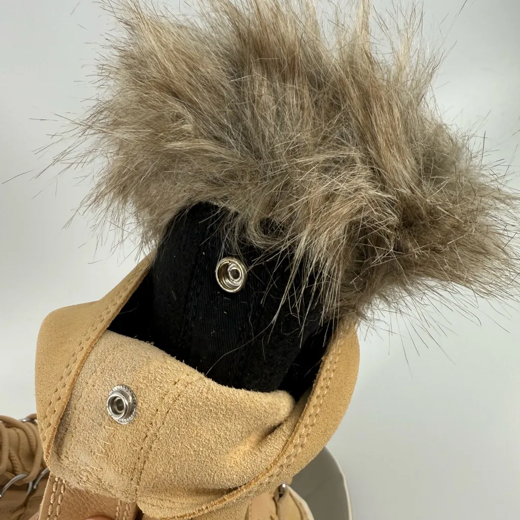 Sorel Joan of Arctic Boots Women 7.5 Suede Faux Fur Cuff Waterproof Taupe New - Image 9