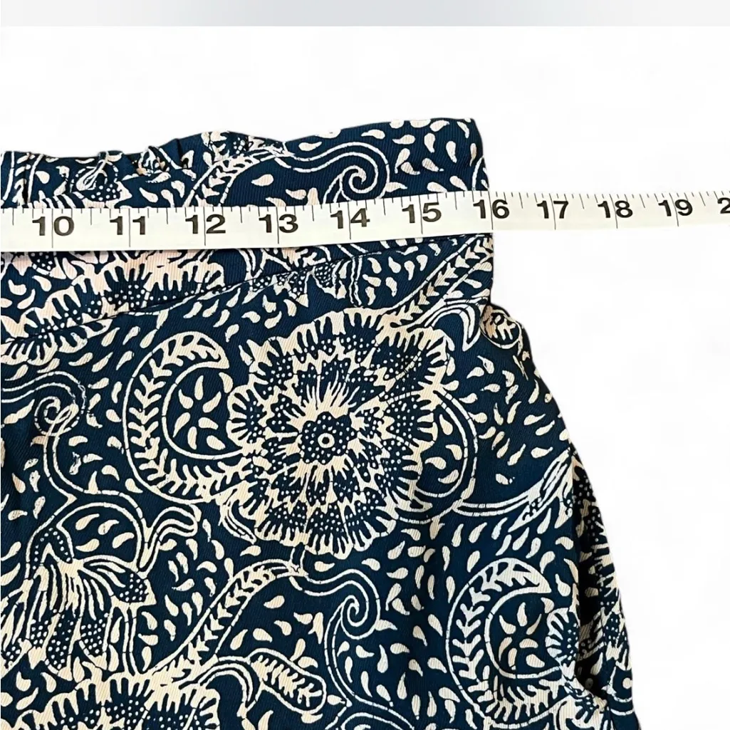 MAEVE Anthropologie Wide leg blue boho floral print pants office vacation sz M - Image 3