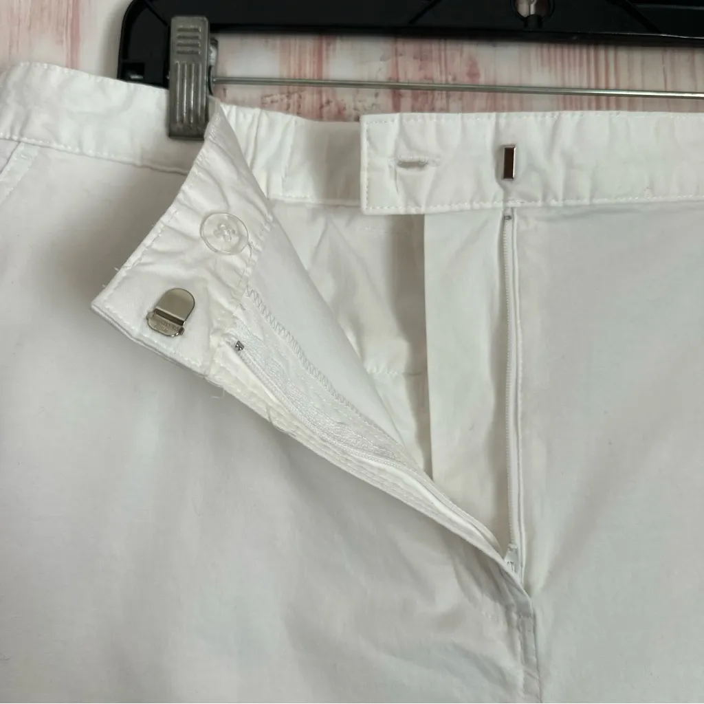 Kim Rogers White Stretch Chino Bermuda Shorts Size 16W - Image 7