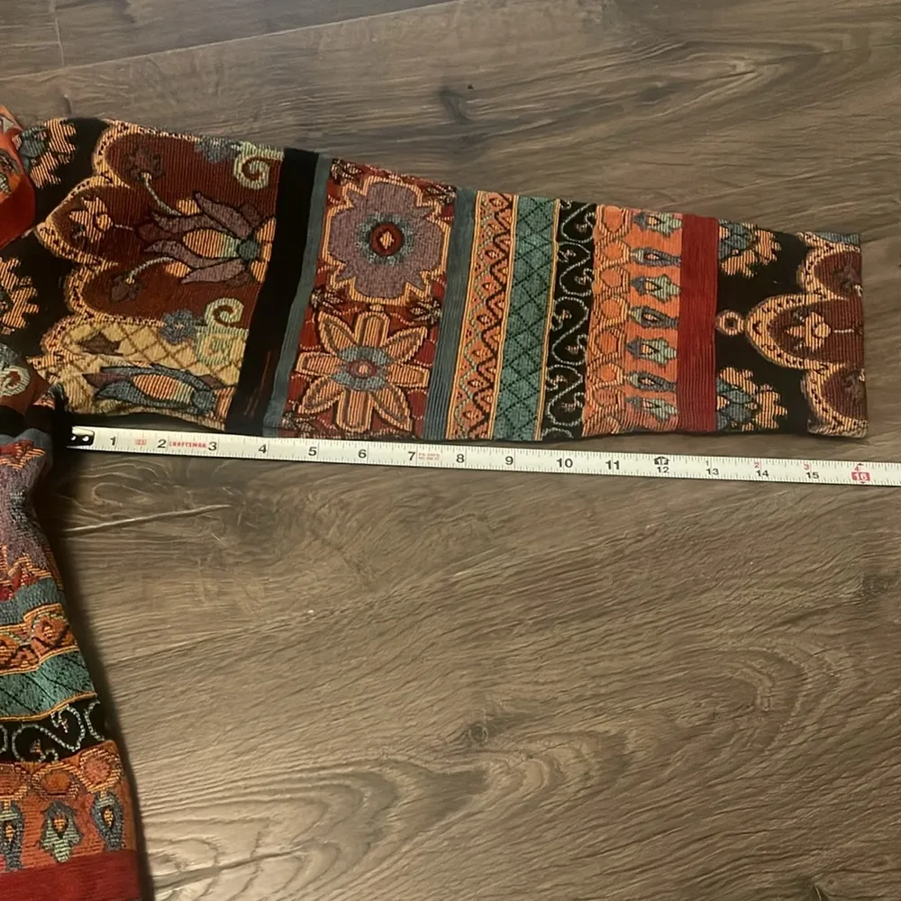 Studio Works Multi Color Floral Print Jacket w/ Buttons, Size Petite Large - Image 6