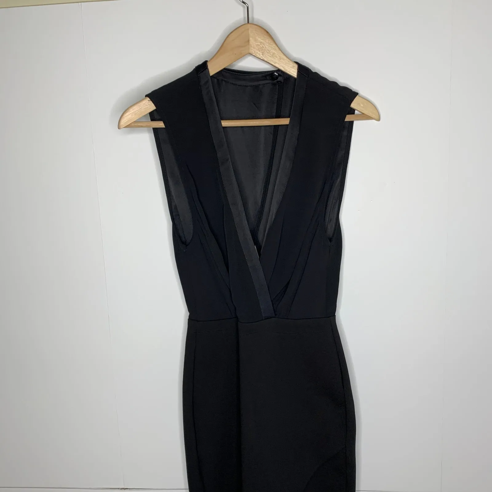 Bec & Bridge Black Faux Wrap Asymmetrical Dress Womens Size 4 - Image 6