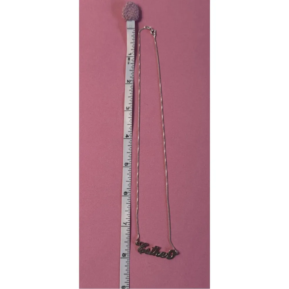 Stirling Silver "Esther" Name Necklace 8in Drop - Image 4