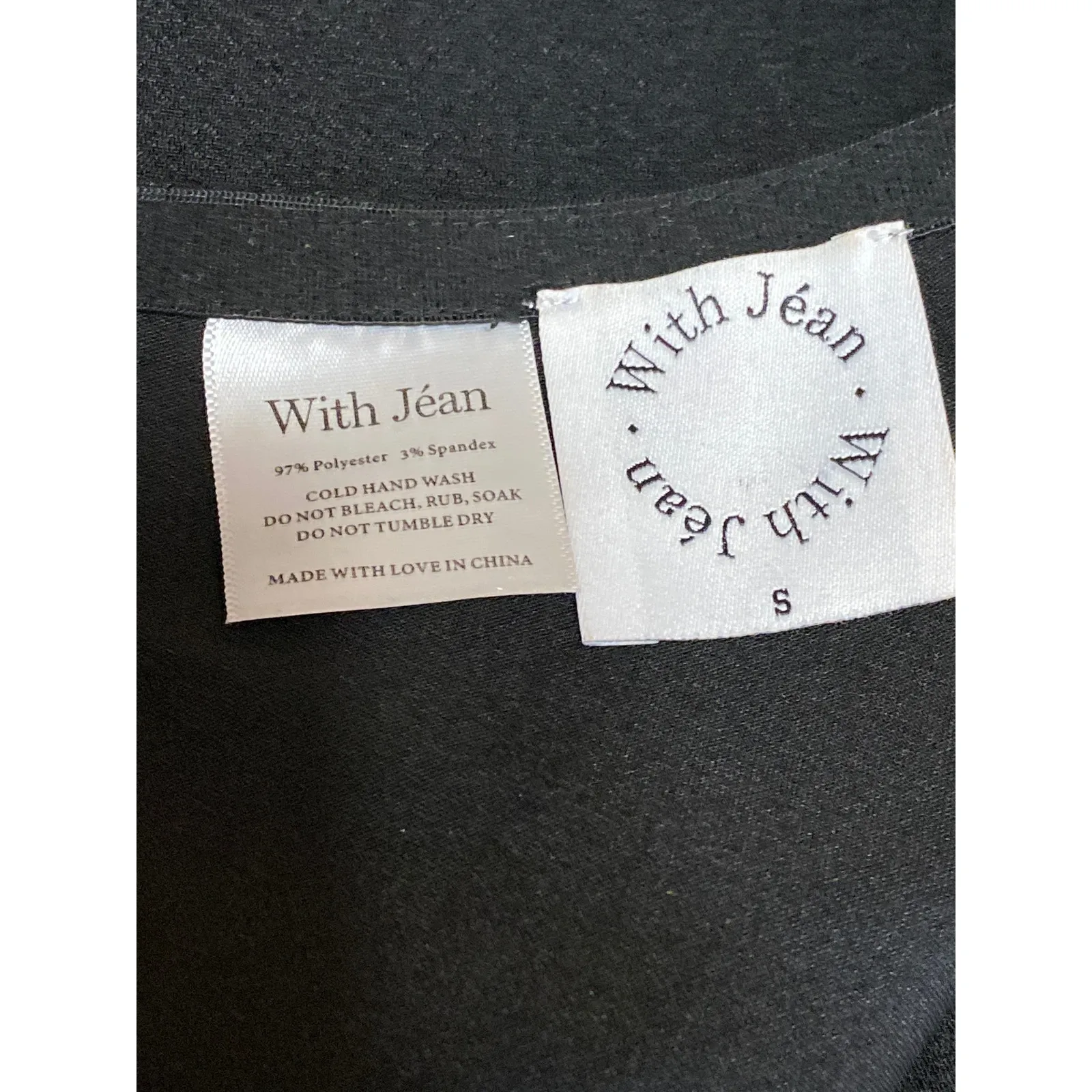 With Jean Women's Black Halter Open Back Sleeveless Frayed Raw Hem Blouse Top S - Image 3