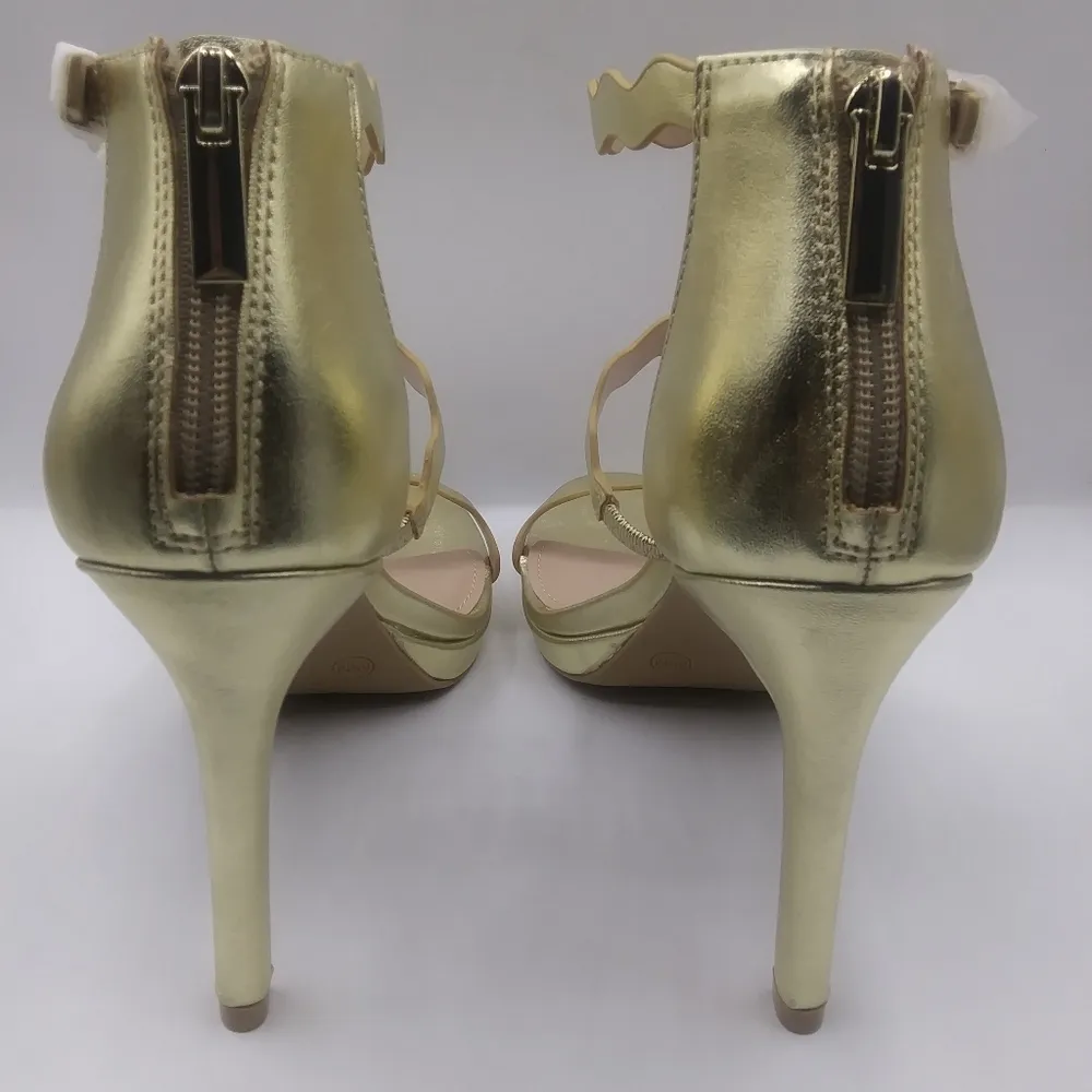 strappy gold heels - Image 8