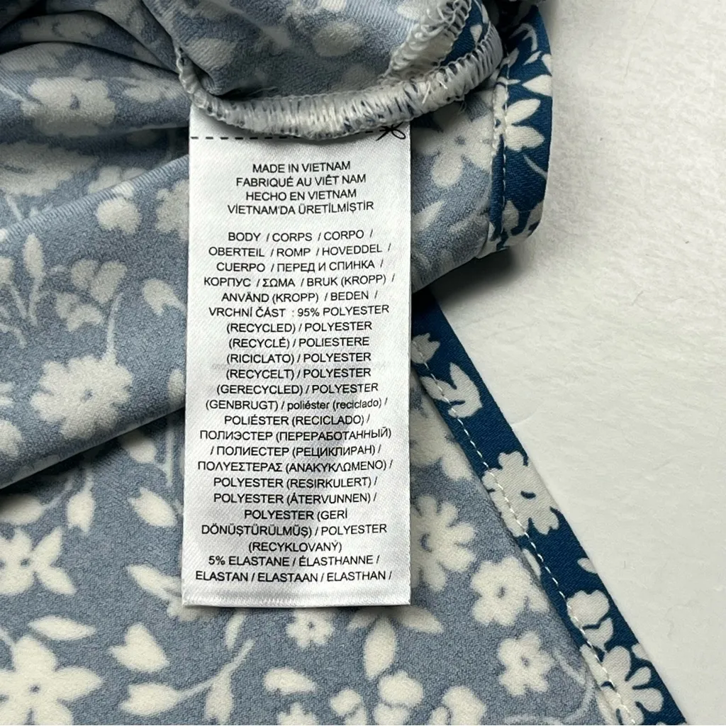 Lauren Ralph Lauren Womens Floral Stretch Jersey Tee Dress Blue White Medium NEW - Image 6