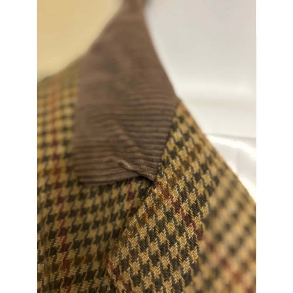 Vintage Unbranded Blazer Size 16 Brown Plaid - Image 4