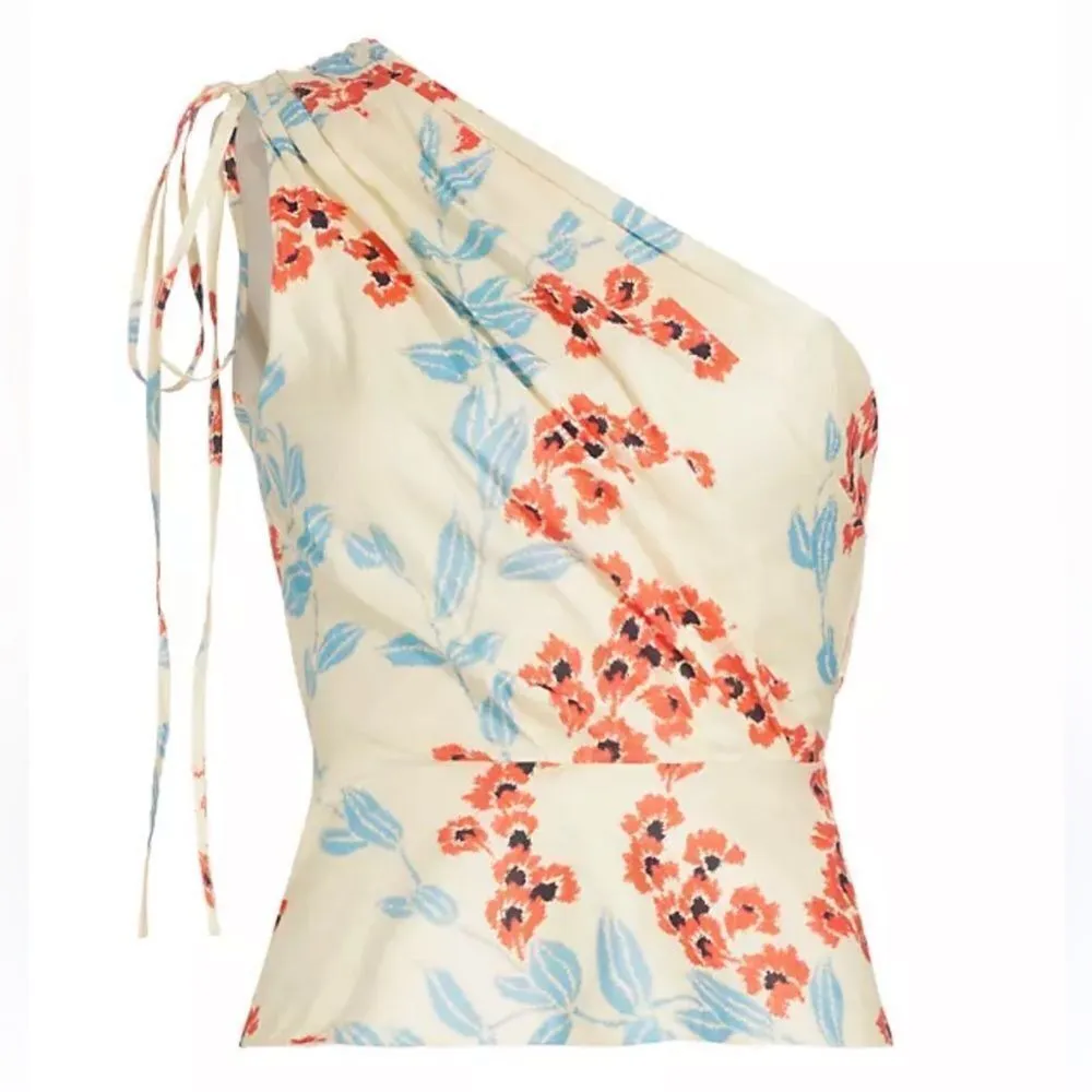 Figue Blythe Top Wispy Floral Cream NWT! Blue Size 4 - Image 2