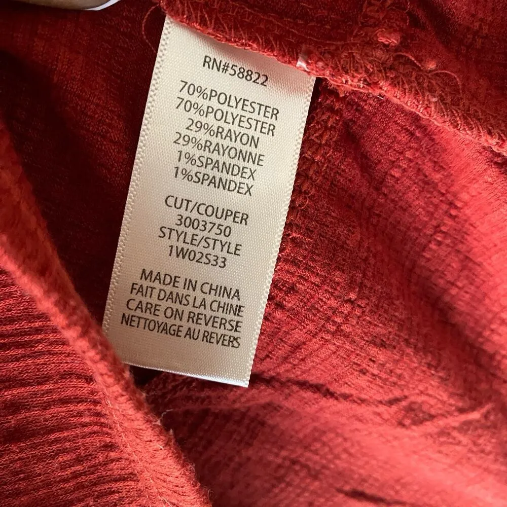 Max Studio  sz M rust‎ orange boho prairie mini tent top - Image 5