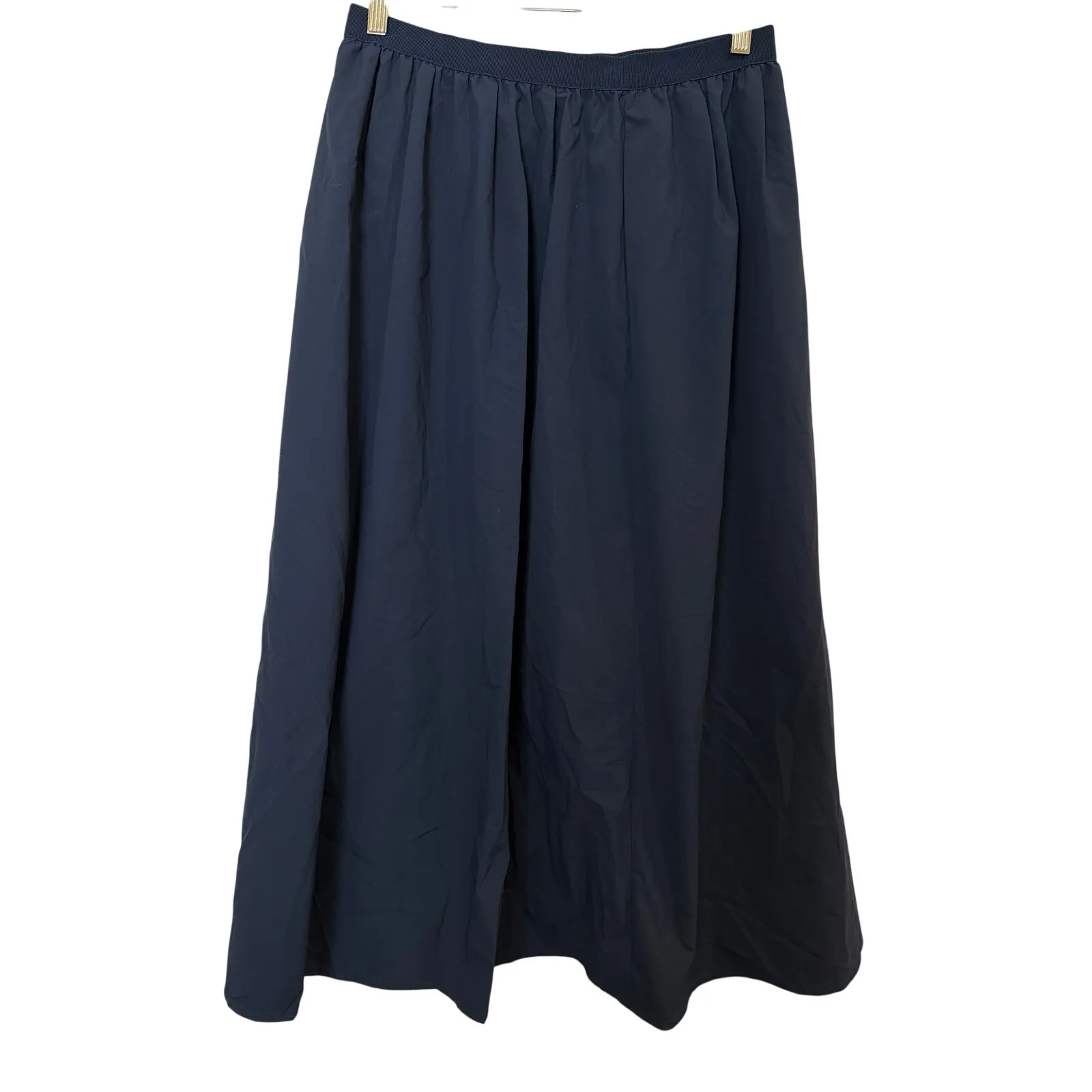 Uniqlo Navy Long Midi Full Stretchy Waist Skirt Retro Minimalistic Women Large - Image 2