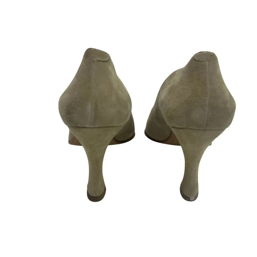 Enzo Angiolini Suede Leather Pointed Toe High Heel Shoes Pump Tan Beige Size 9 - Image 5