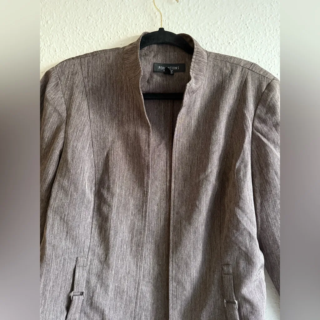Perceptions Vintage Brown Blazer Relaxed Fit Suit Jacket Size 16 - Image 6
