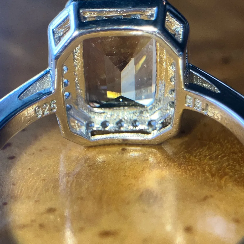 Brazilian Citrine Sterling Silver Ring Size 9 Yellow - Image 6