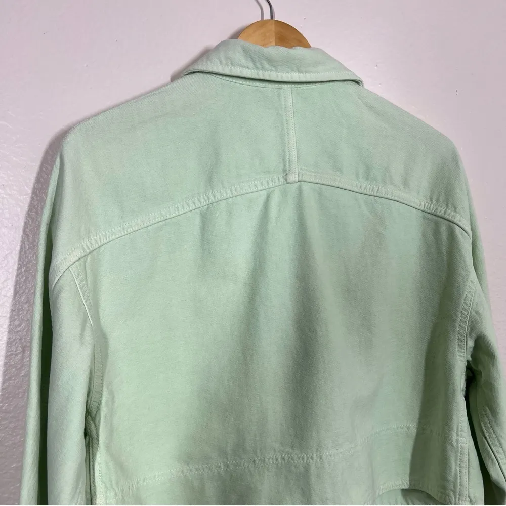 Zara Green Oversized Cropped Button Front Utility Jacket - Image 10