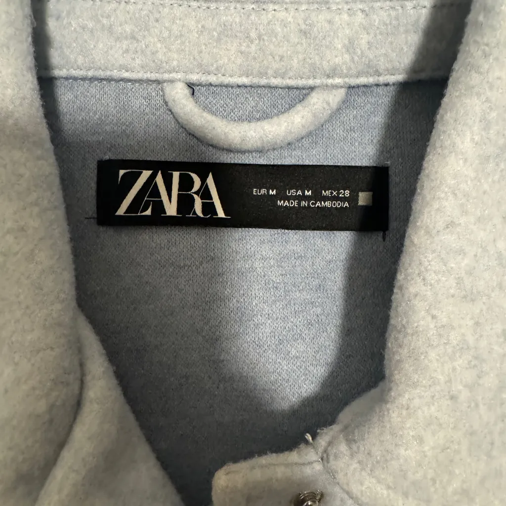 Zara Cropped Soft Jacket in Sky Blue - Image 3