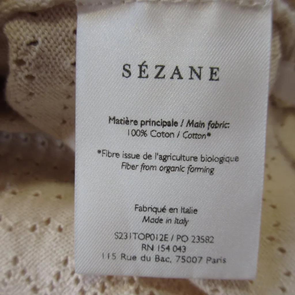 NWT La Maille Sezane Yoran in Cream Pointelle Knit Sweater Cami Tank Top M - Image 9