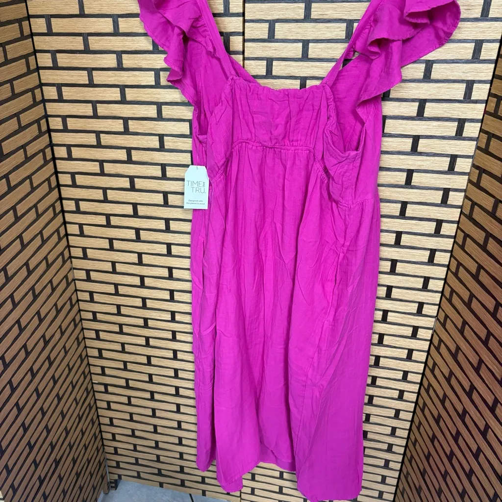 Time And Tru Fuchsia Midi‎ Dress Size XXL Purple - Image 2