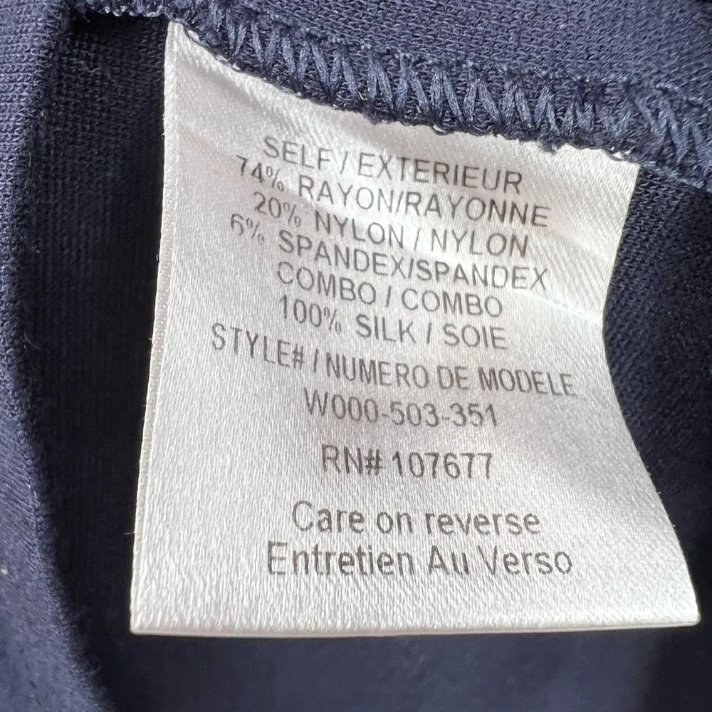 Alice + Olivia Employed Peplum Sheath Dress Navy Blue Size 4 Made in USA - Image 5