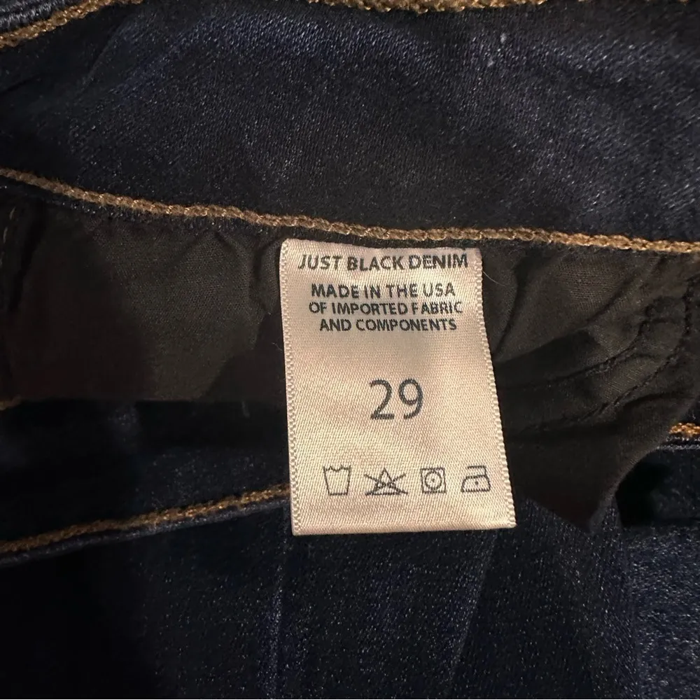 Just Black Denim Blue Straight-Leg Jeans W‎ Fringe Hem Size 29 NWOT Made In USA - Image 11