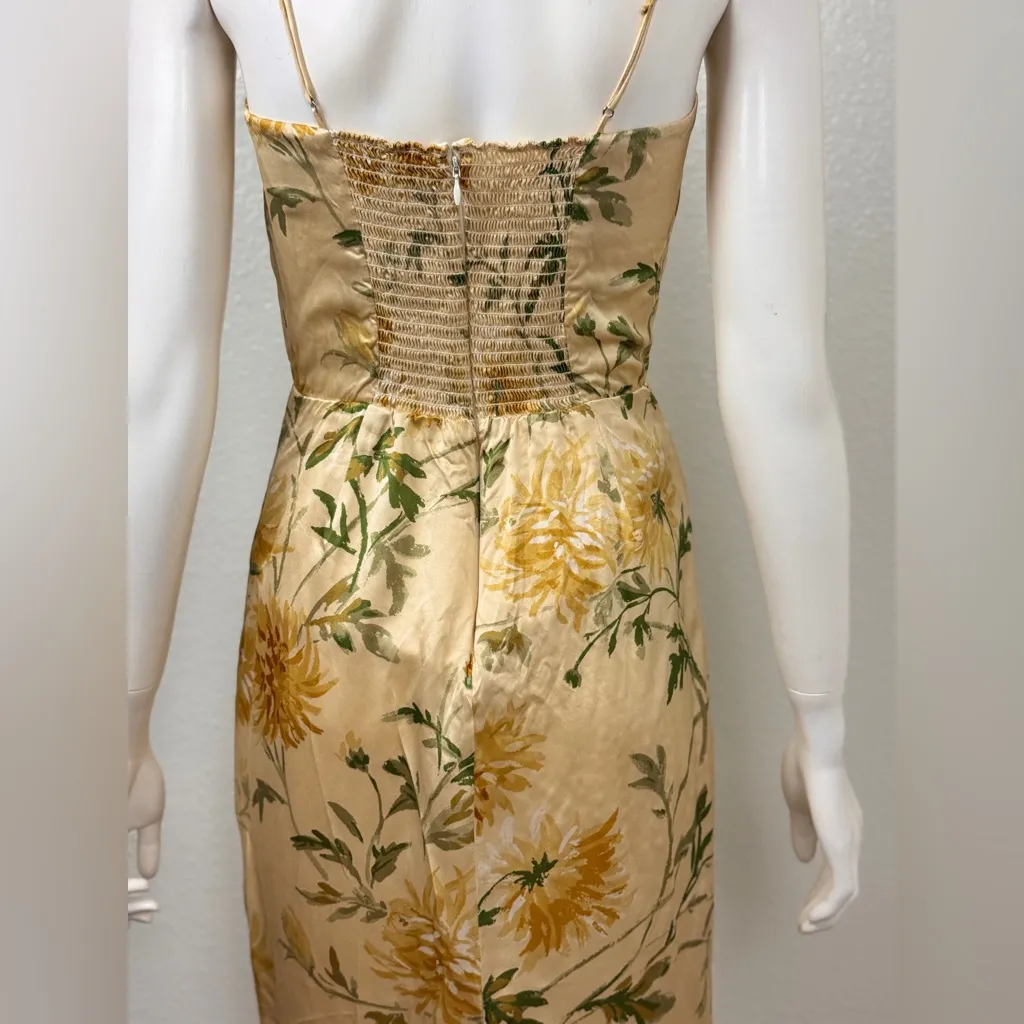 Reformation Yellow and Green Floral Dress Size 6 - Image 6