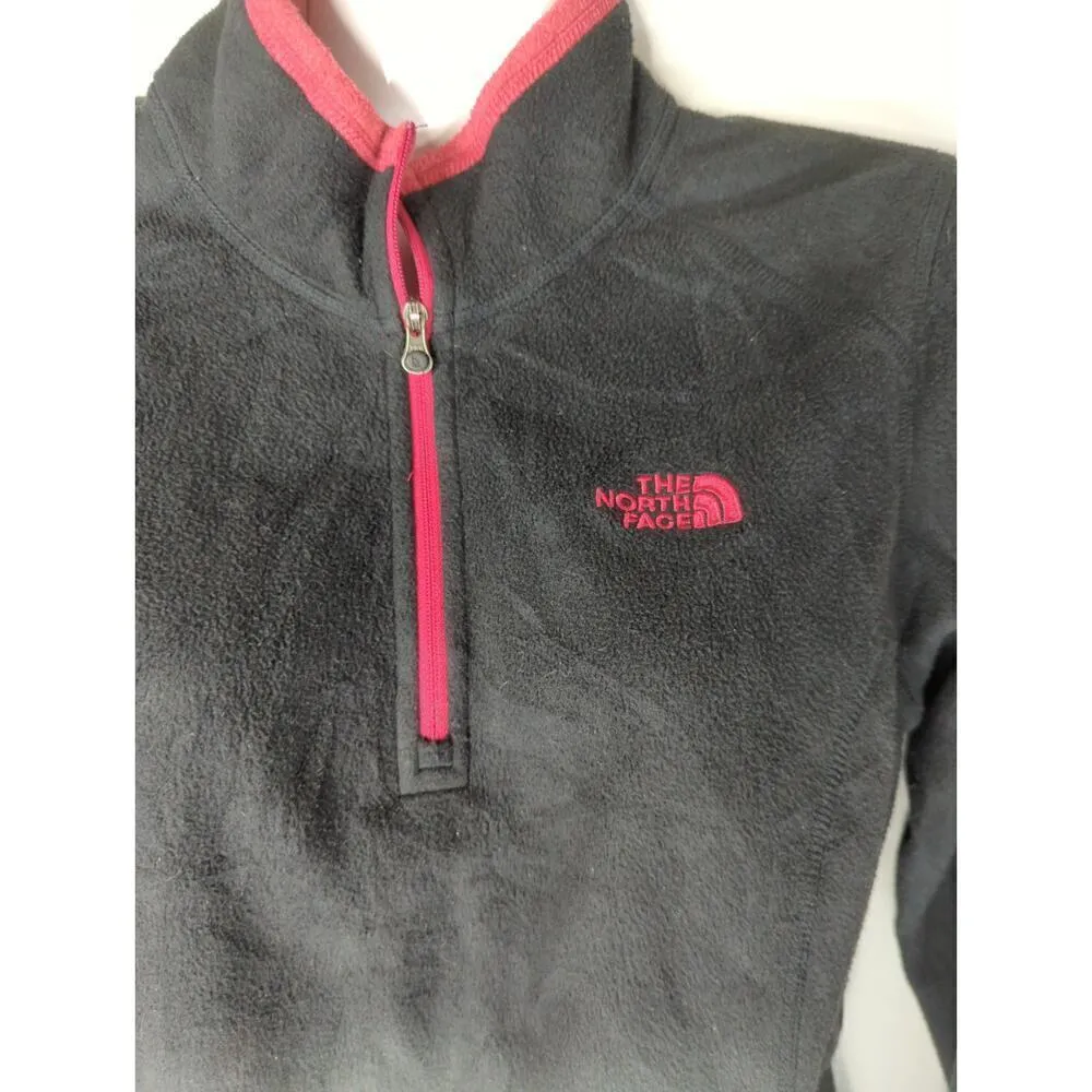 The North Face Black & Cerise Pink Heather‎ Glacier 1/4 Zip Fleece Jacket Size S - Image 3