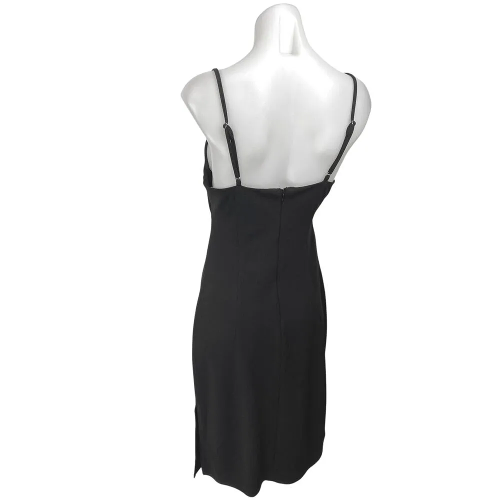 BCBGeneration Black Sleeveless Ruched Cutout Cami Camisole Tank Mini Dress S - Image 2
