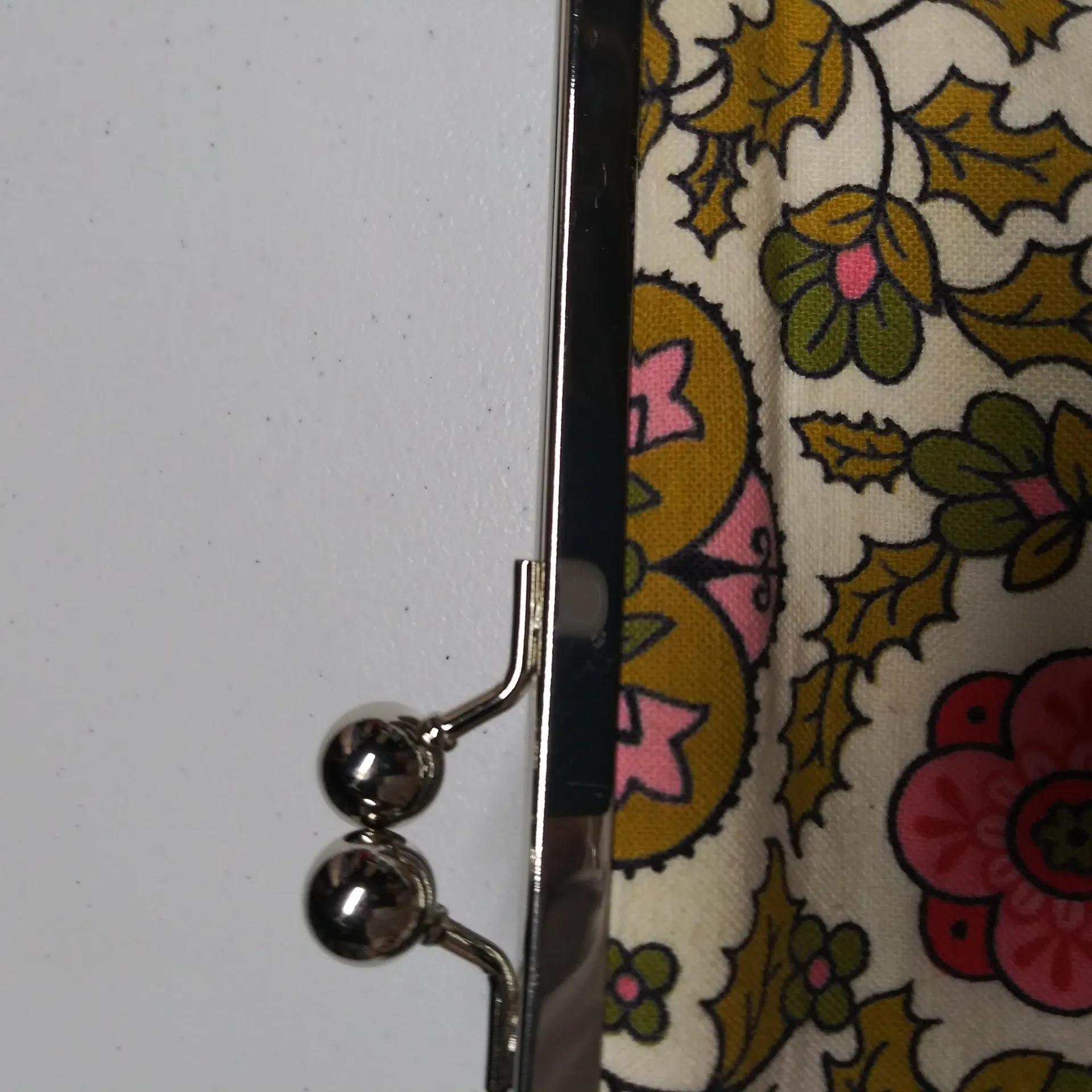 Pink Koala Retro Paisley Floral Pink and Green Clutch Kiss Lock - Image 4