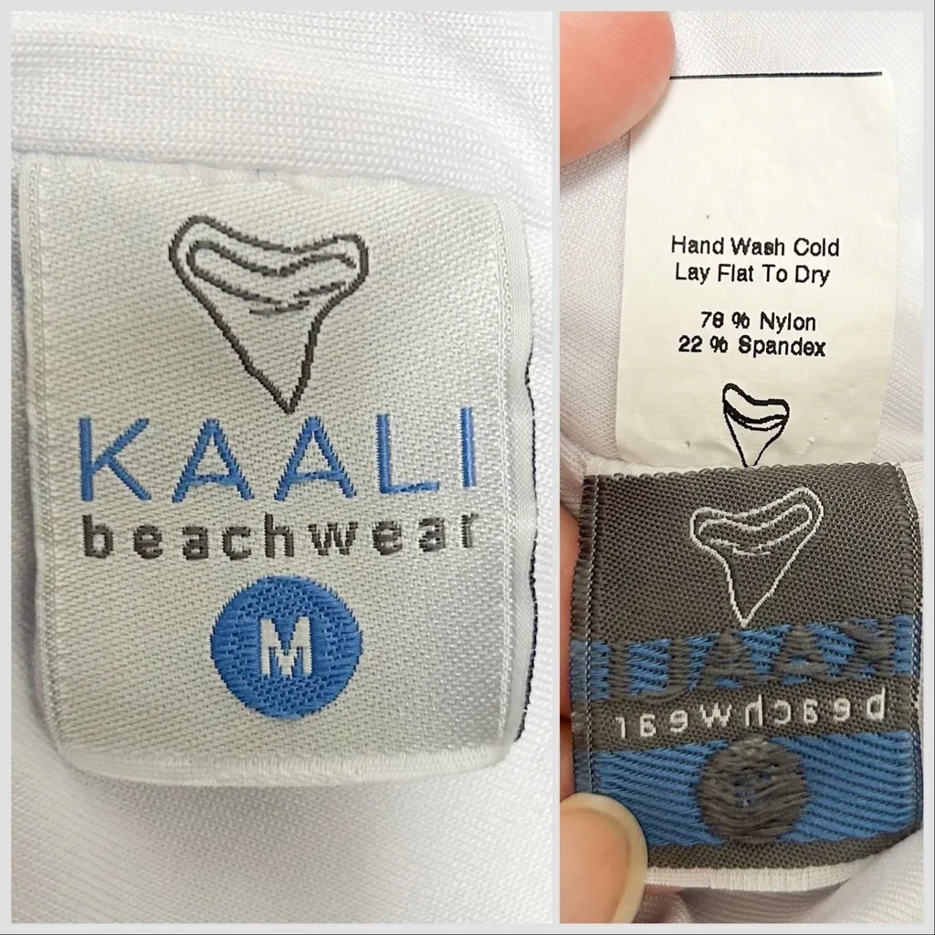 Kaali Beachwear Black White Floral Monokini Open Front Back Strap One Piece Swim Size M - Image 12