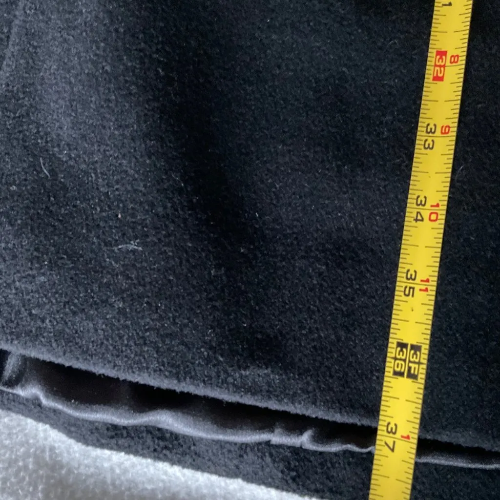 Dennis Basso Button Front Wool Coat with Side Slits Black Sz20W bust45 - Image 7