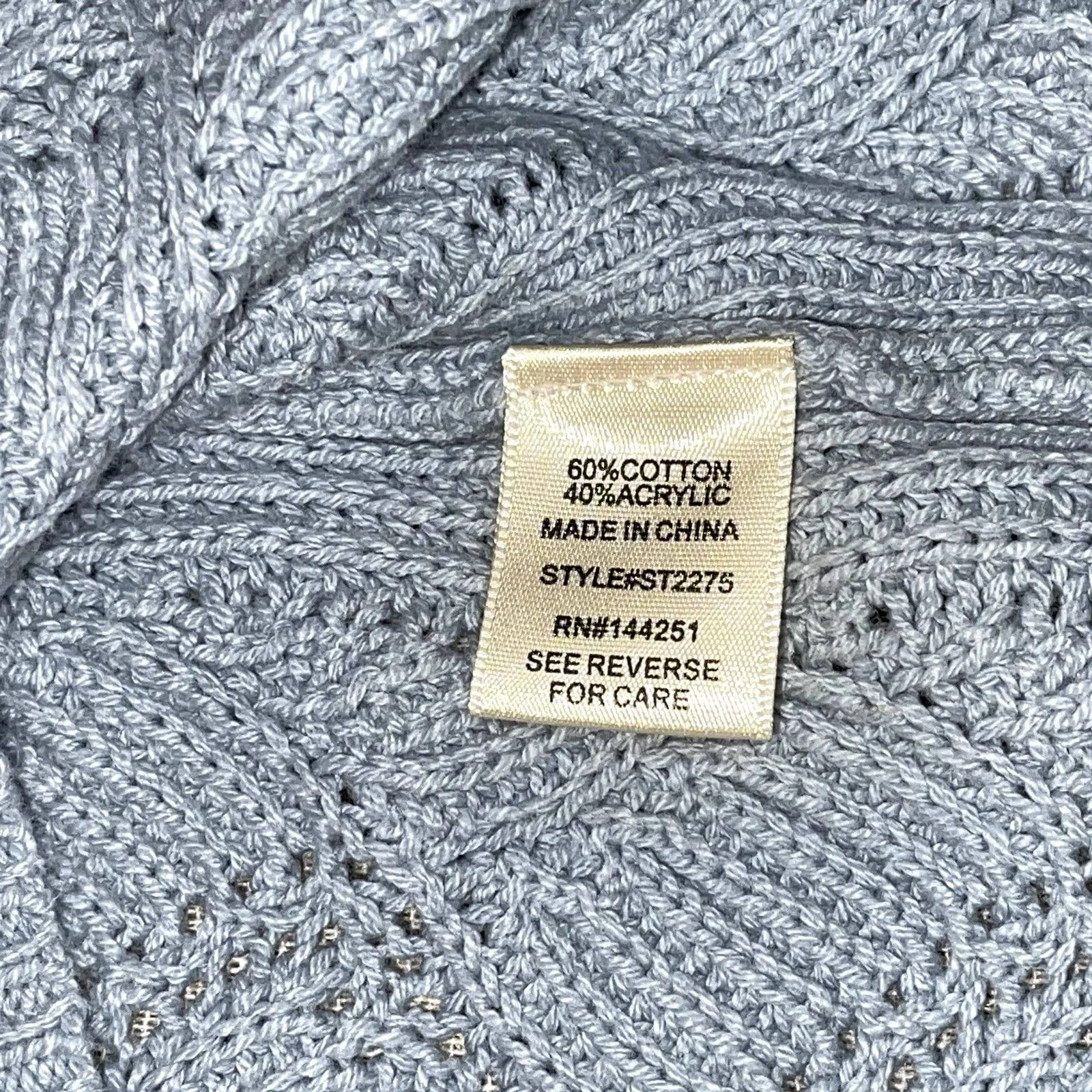 Sincerely Jules | Blue Wavy Knit Cropped Cardigan | Large - Image 7