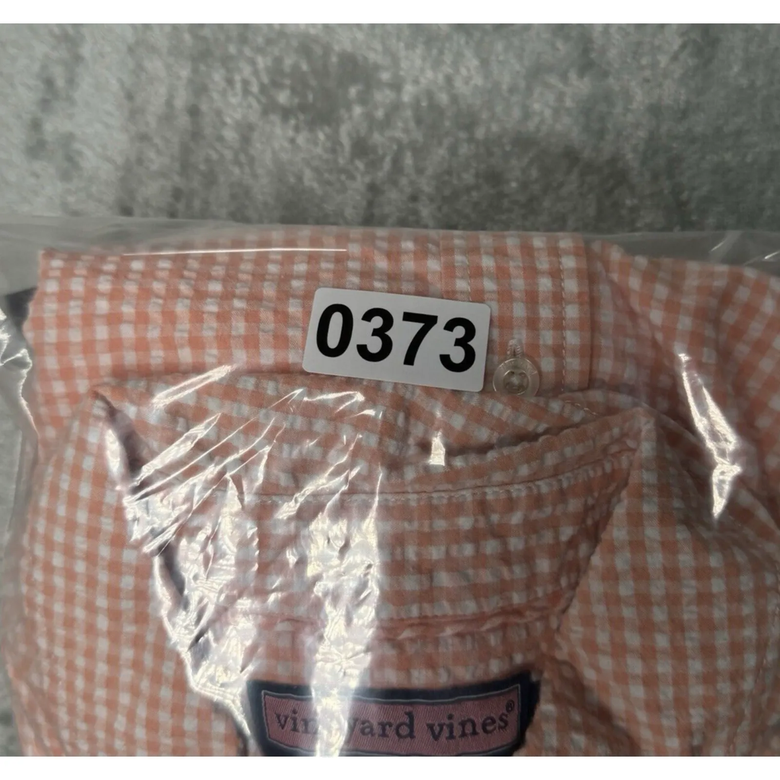 Vineyard Vines Shirt Women‎ Small Orange White Gingham Seersucker Casual Coastal - Image 9