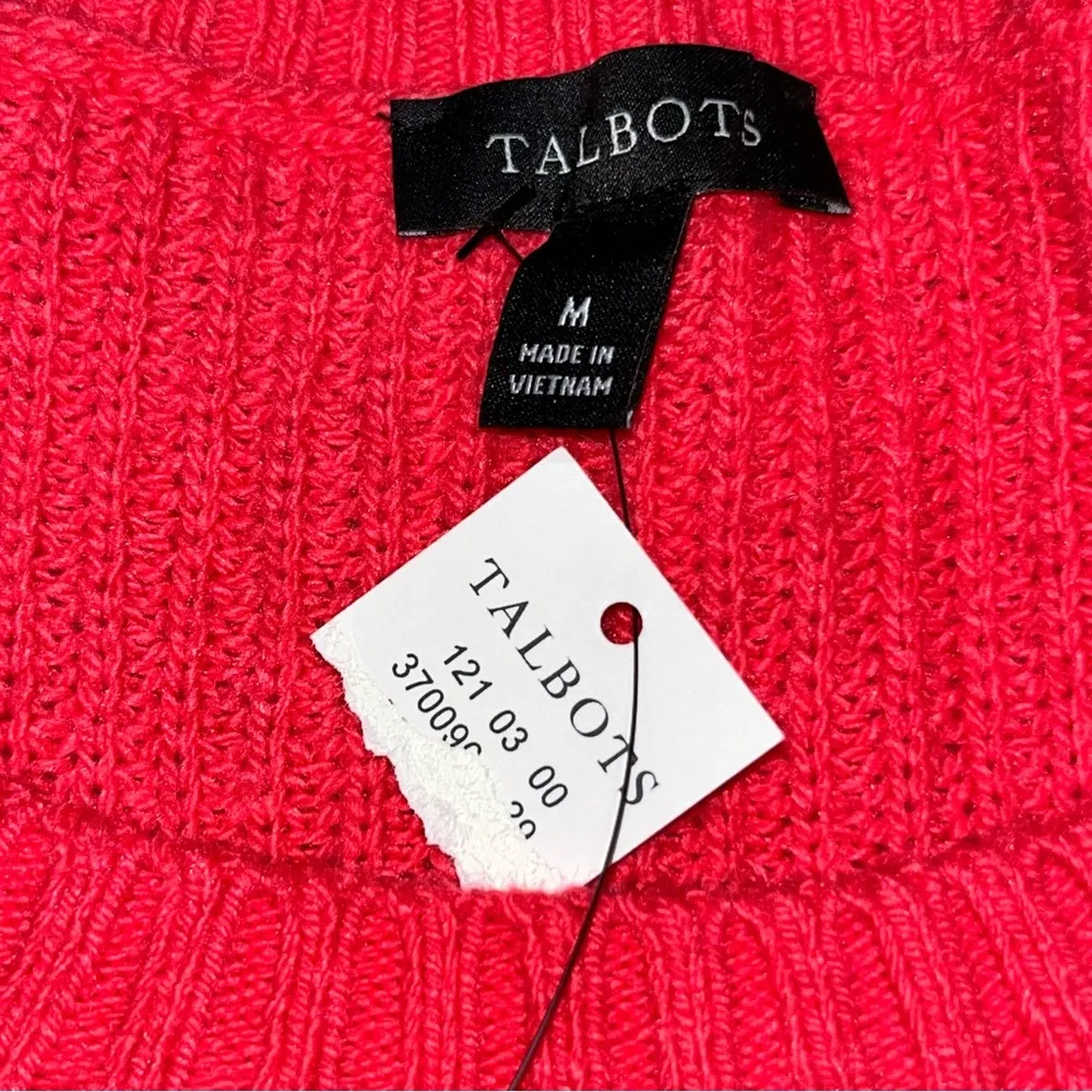 NEW Talbots Mixed Stitch Stripe Crewneck Sweater size Medium - Image 4