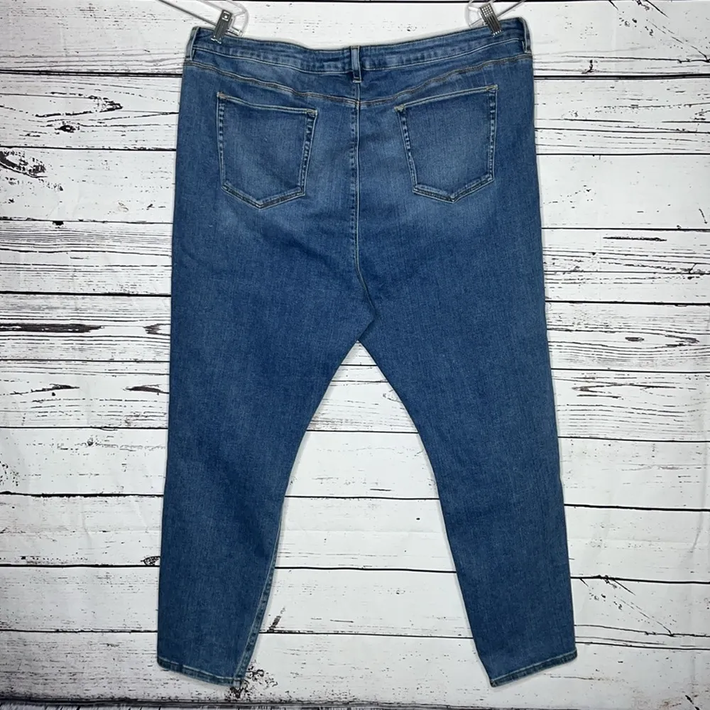 ASOS Curve Denim NWT Size 20 (UK 24/32) Blue Denim Distressed Skinny Jeans - Image 2