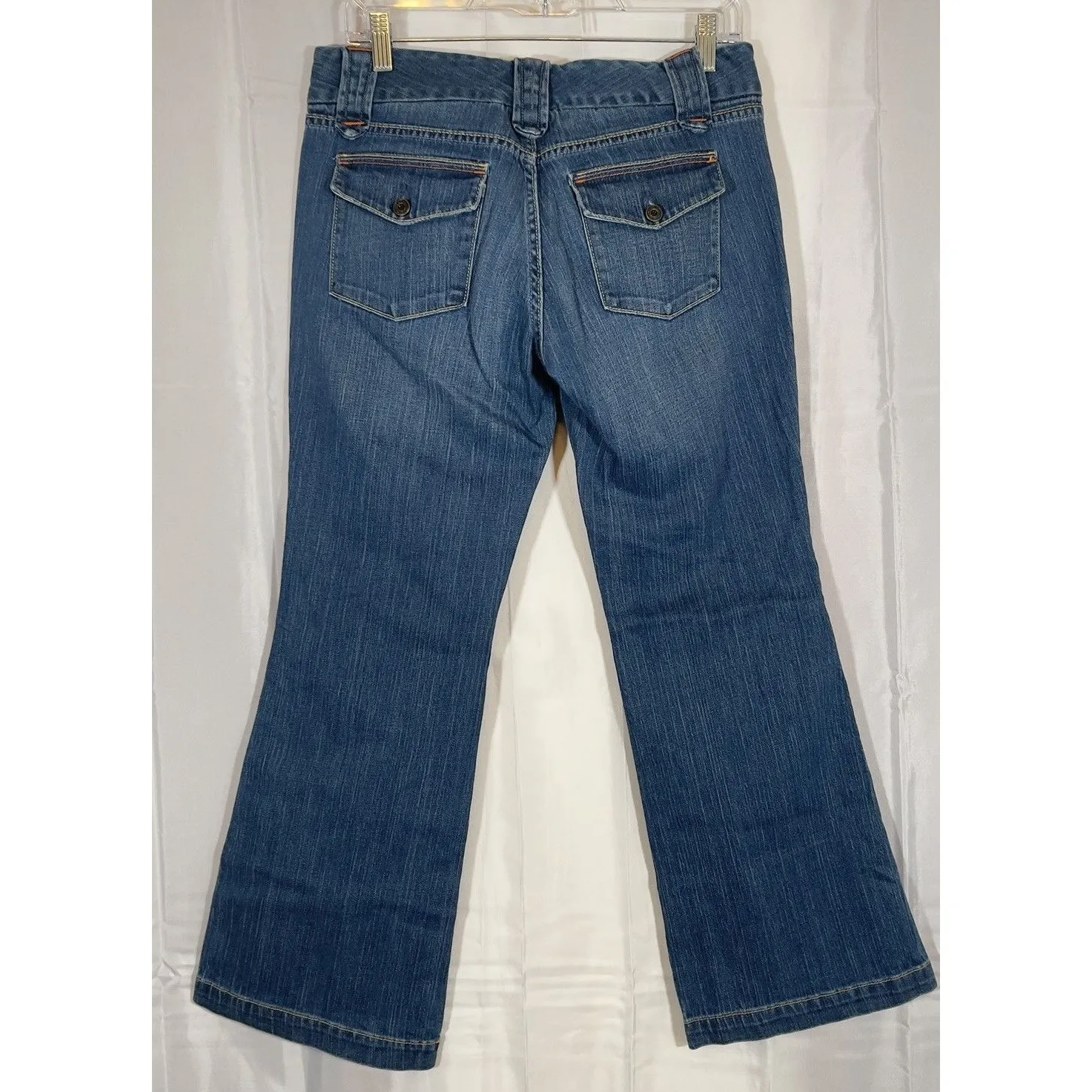 GAP Jeans Womens 6A Blue Denim Long And Lean Low Rise Flare Cotton Blend Y2K Size 6 - Image 4