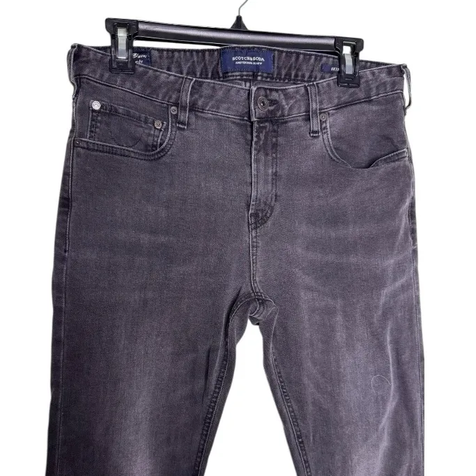 Scotch & Soda Black Amsterdams Blauw Straight Slim fit jeans 32 - Image 3