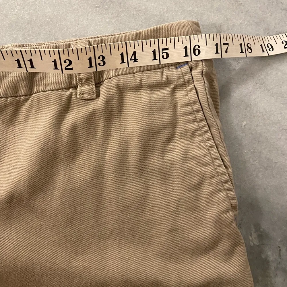 Disney Parks Size 10 Khaki Zip Up Cotton Twill Blue Mickey Embroidered Shorts - Image 9