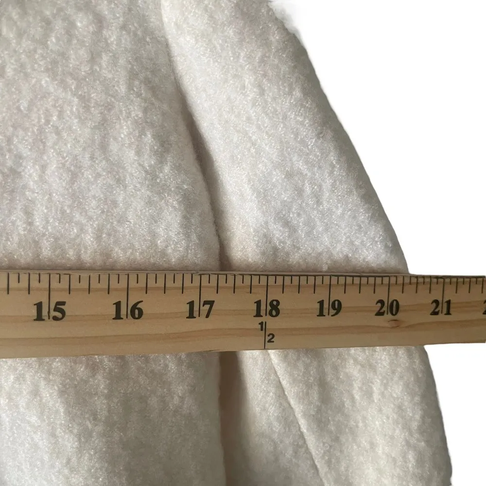 Zara Trafaluc Size Small Cream Tweed‎ Wool Blend Diagonal Zip Jacket - Image 8