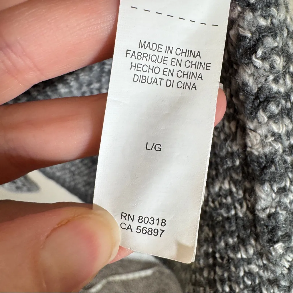 Lucky Brand Grey Open Front Longline Cardigan Sweater Womens L Fall Cozy Chunky - Image 8