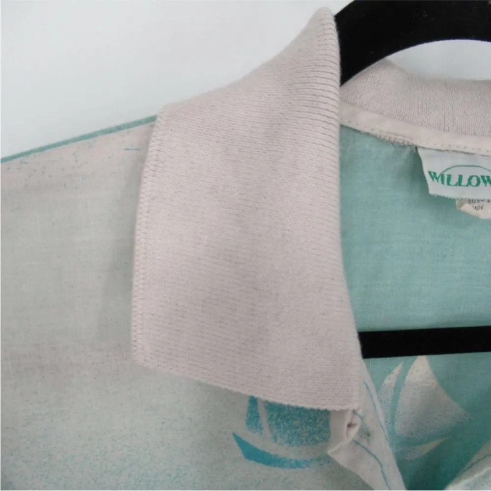 Vintage 90s Willow Ridge Button Down Short Sleeve Shirt Nautical Beachy Sharks L - Image 5