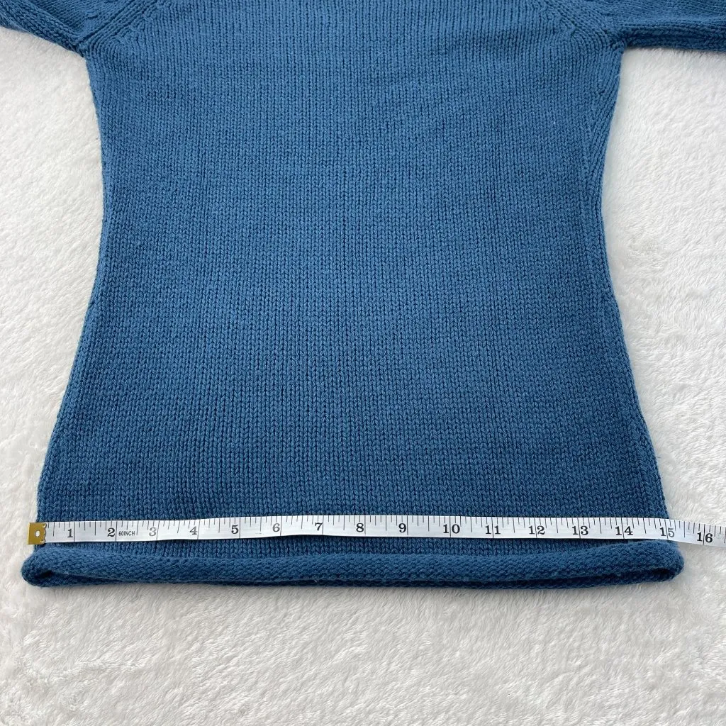 Vintage Y2K Energie Acrylic Stretch Knitted Sweater Womens Size M Blue Pocket - Image 9