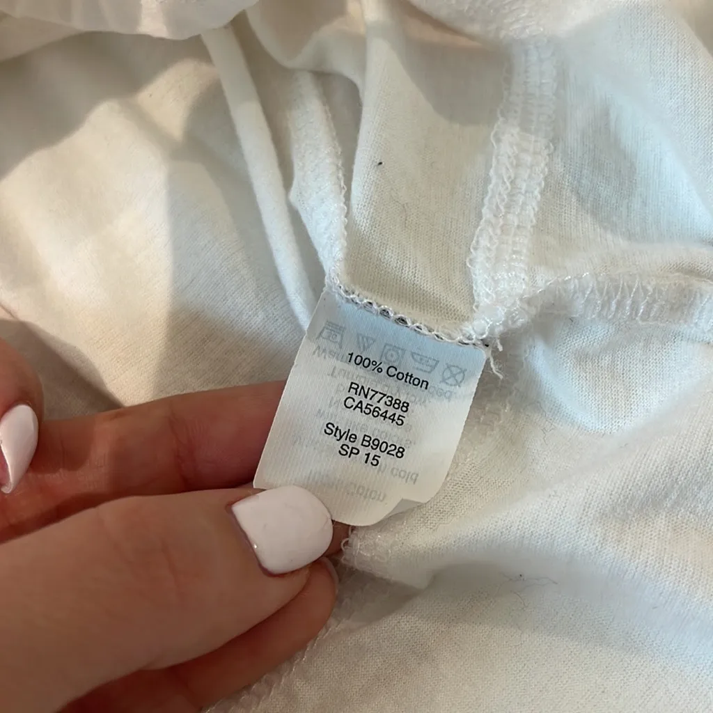 Women Xsmall Madewell white 3/4 long sleeve top size loose fit soft 100% cotton - Image 3