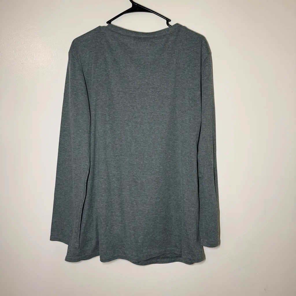 Dark Green Long Sleeve Women's Top Size XL - Image 2
