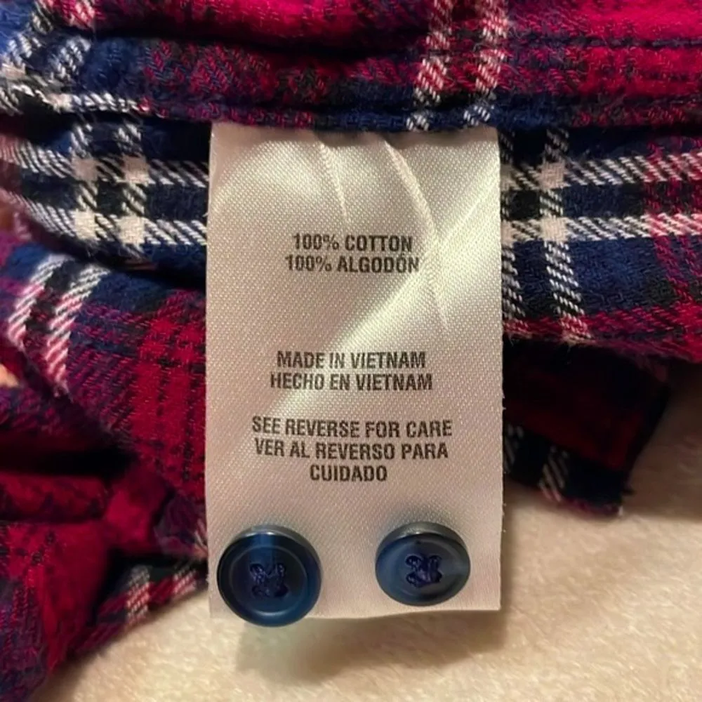 Woolrich- 100% Cotton Plaid Flannel Full Button Down Long Sleeve- Size L - Image 6