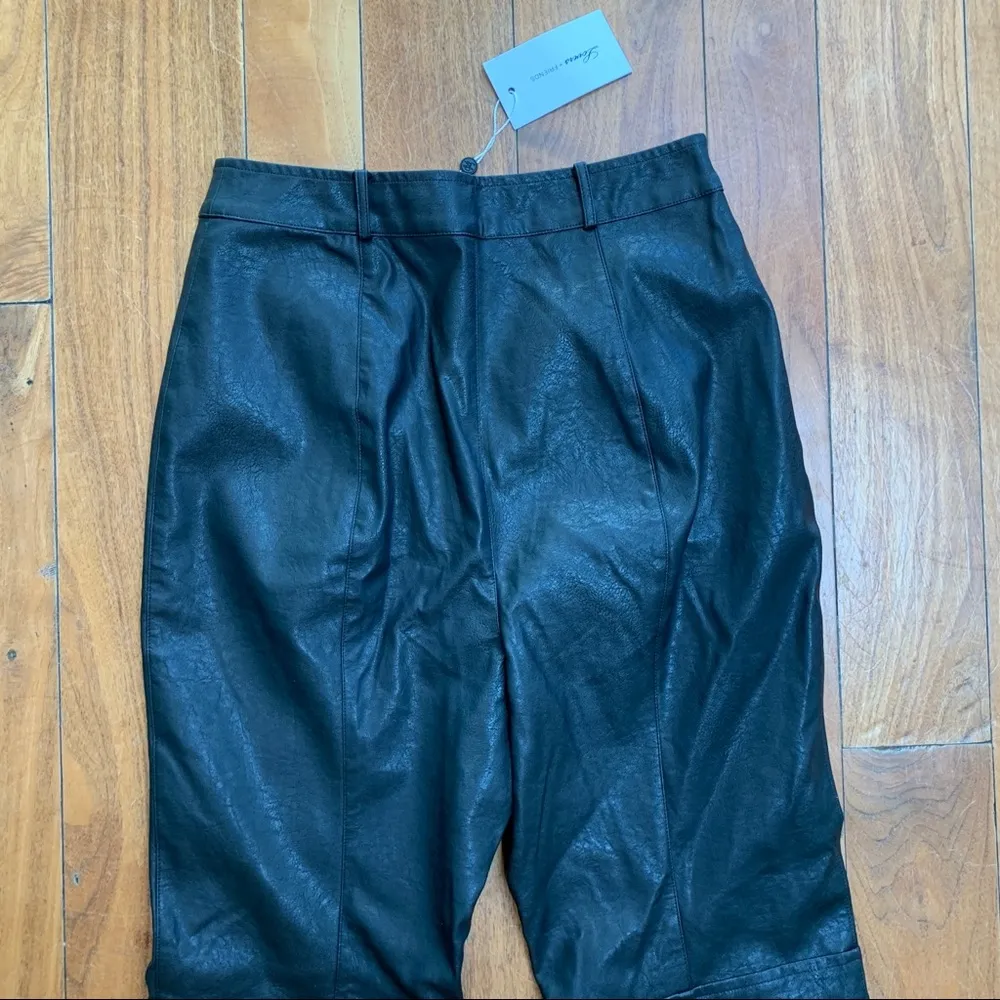 Lovers + Friends Georgie Faux Leather Vegan Pants in Black small - Image 9