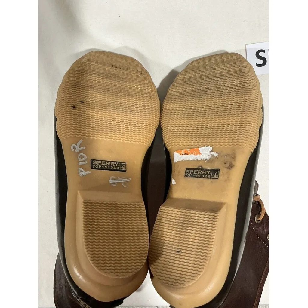 Womans Sperry Top Spider Wo,s 7m black Brown Ankle Rain boots Lace Up Side Zip - Image 8