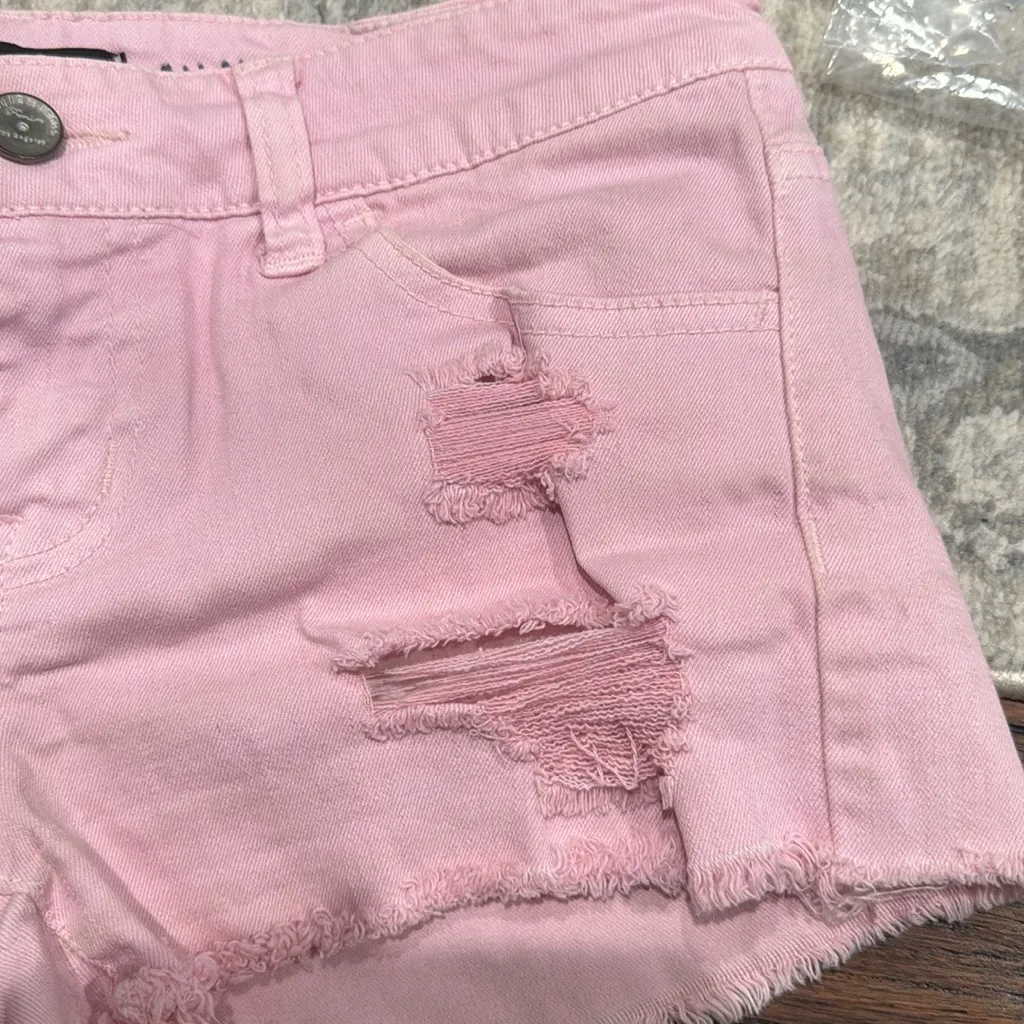 Klique B Pink Cut-off Distressed Shorts  - Image 3