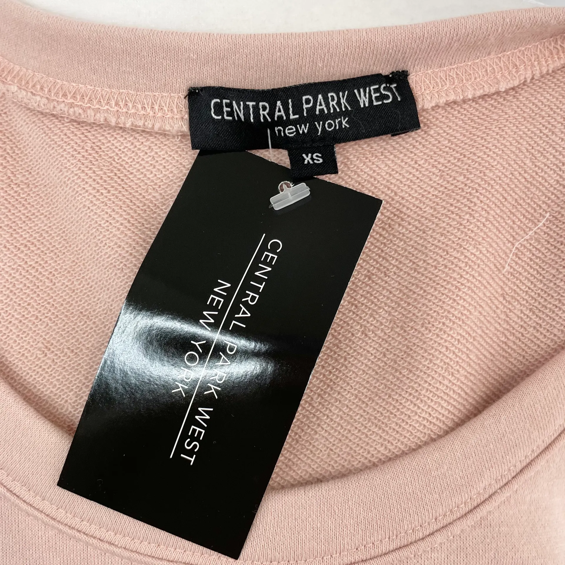 New  Distressed Cold Shoulder Short Sleeve Sweatshirt Pink - Image 9