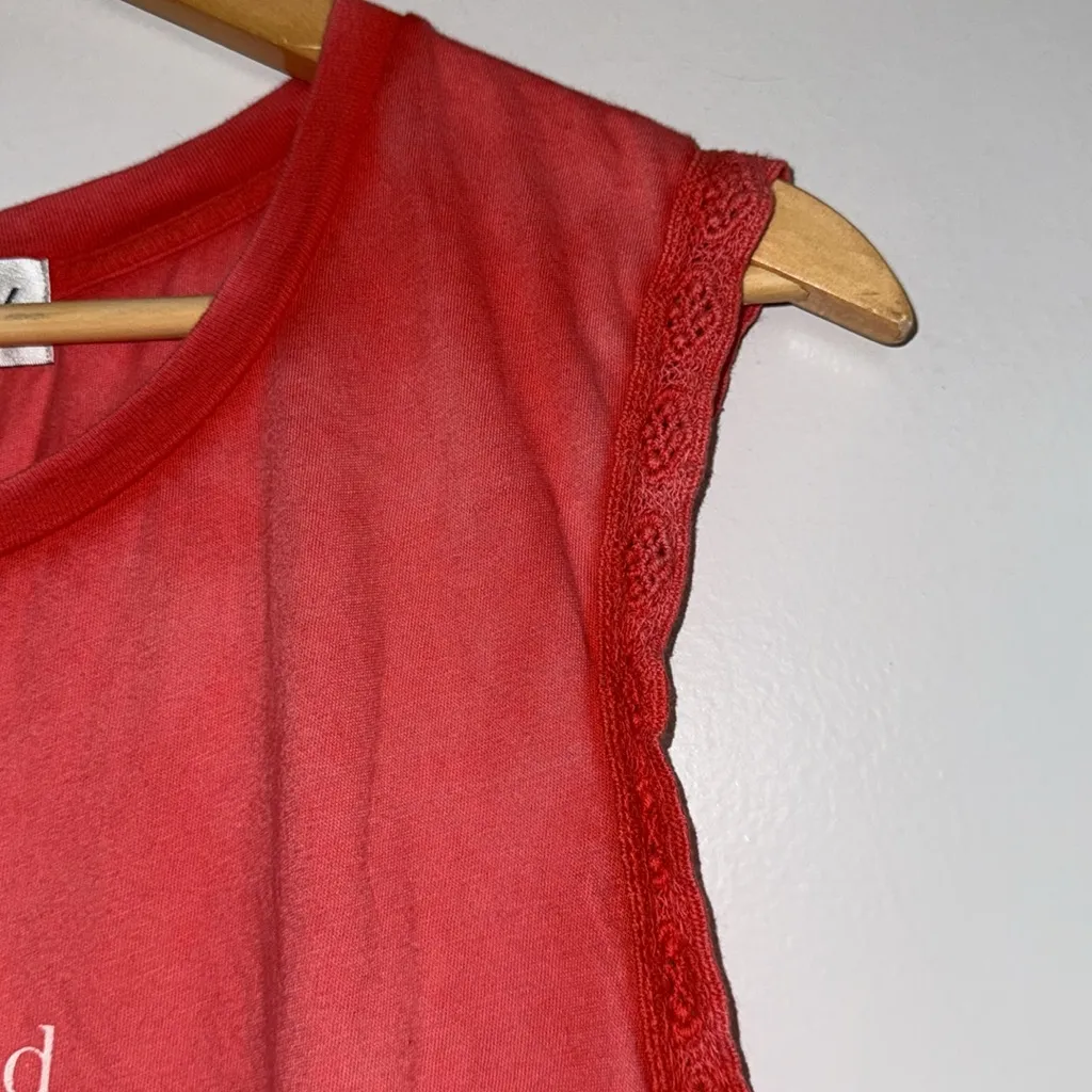 MOVING SALE Wildfox Mermaid Red Muscle Tank Lace Trim - Image 4