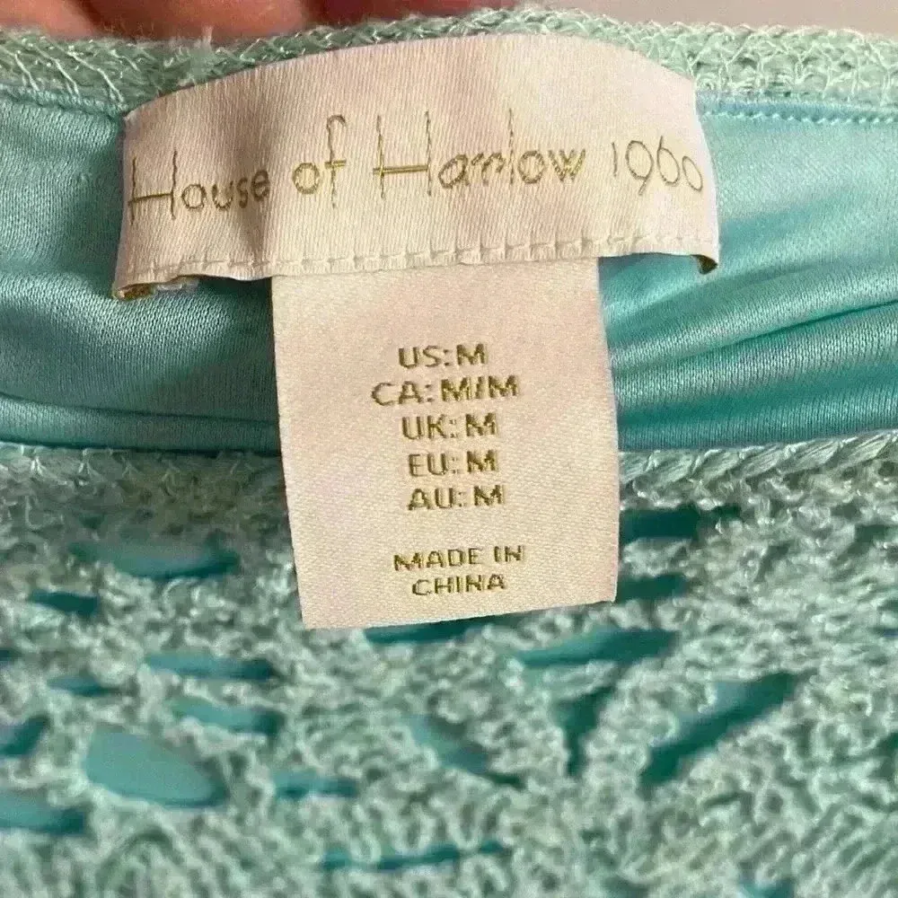 House of Harlow 1960 skirt set crochet maxi skirt‎ Medium NWT Blue - Image 9